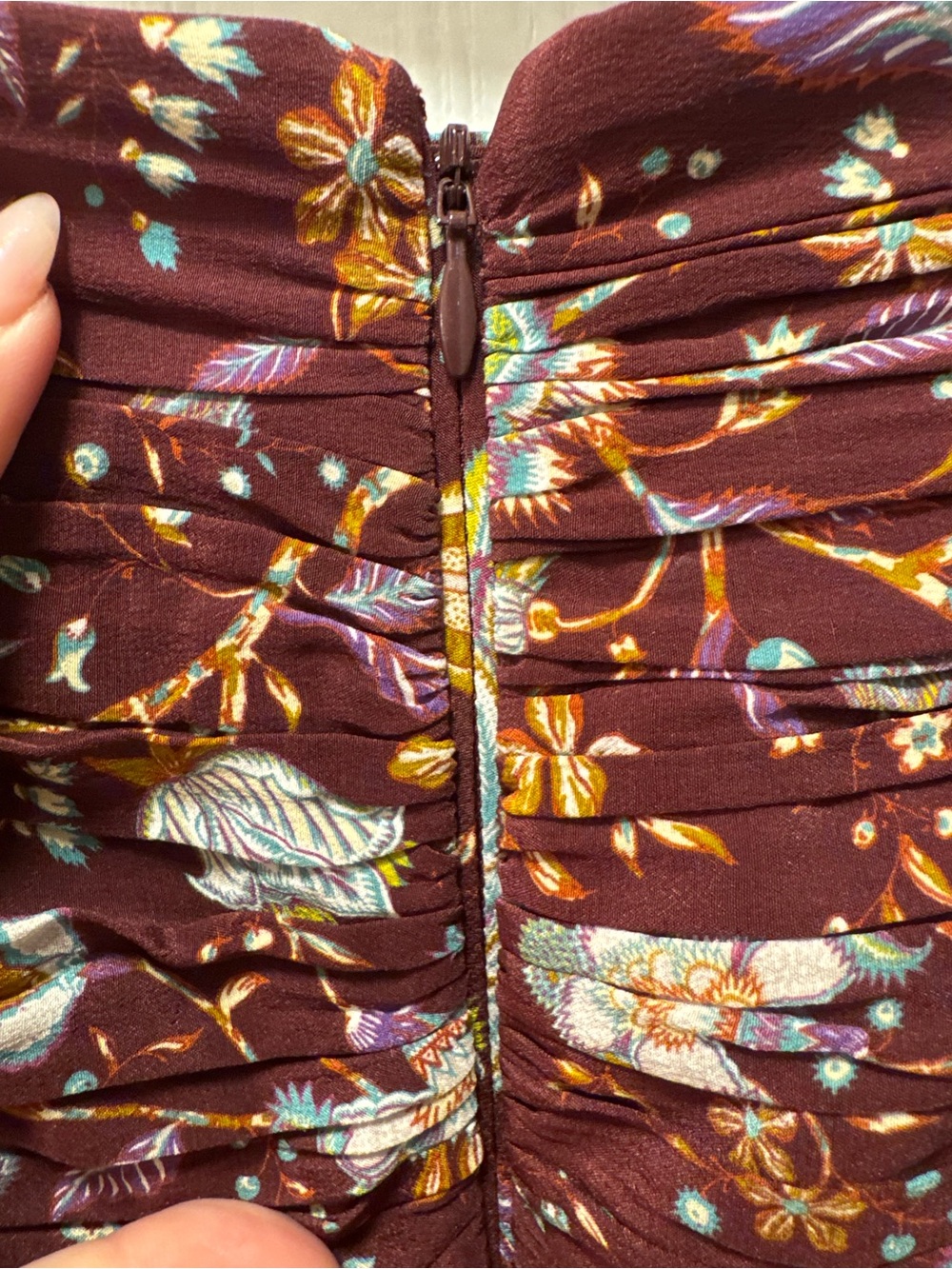 Ulla Johnson Imani Heliotrope Floral Ruched Silk Midi Skirt Size 10 - Picture 13 of 13